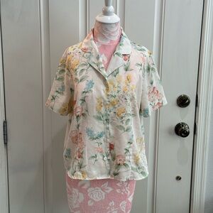 Alfred Dunner Vintage Cream Floral Blouse - 16P